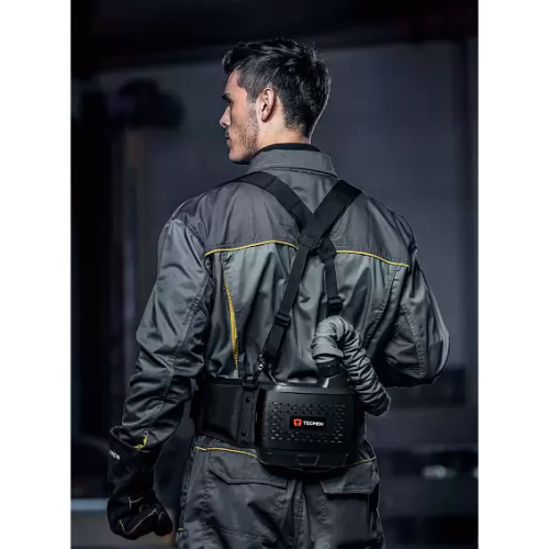 Сварочная маска с автоматическим светофильтром и подачей воздуха Tecmen ADF930S черная с PAPR