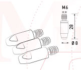 Наконечники к п/а горелке M6, L-28