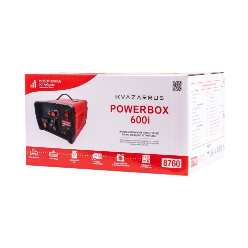 Пуско-зарядное устройство FoxWeld KVAZARRUS PowerBox 600i, таймер, цветная коробка (220В, 12-24В)