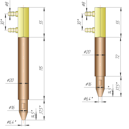 Комплект электрододержателей ЕВМ (верхний и нижний) для МТ-35 / МТП-35 (1507169)